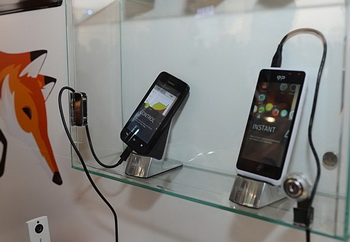 Huawei smartphone based on Firefox OS in the background